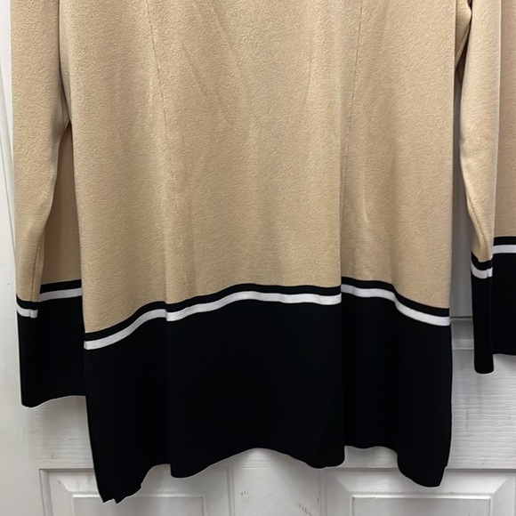 Exclusively Misook Button Front Cardigan Sweater Black Brown Size Large Career - Picture 10 of 10